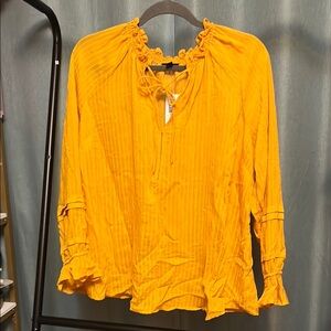 Torrid Yellow Ruffled gauze Blouse